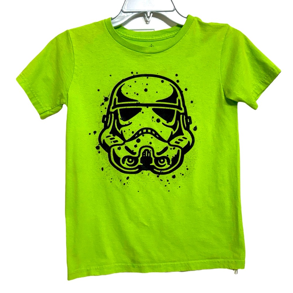 Authentic Disney Darth Vader Neon Green Boy’s Shirt Size Medium 7/8